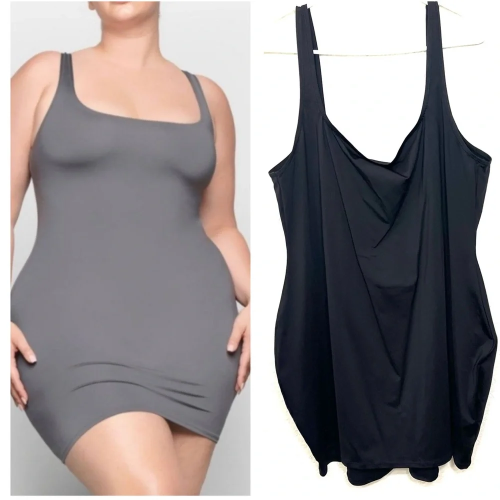 Skims Swim Tank Dress Black Size 4X New